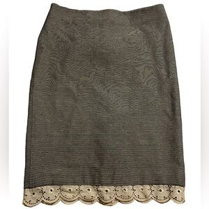 Talbots striped lace hem pencil skirt women’s size 8